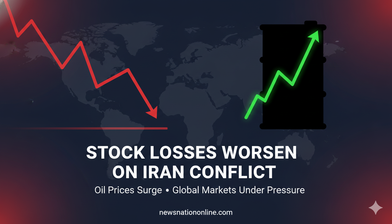 Stock Losses Worsen on Iran Conflict – Oil Surge Impact - NewsNation Online Stock Losses Worsen on Iran Conflict as oil prices surge and global markets fall