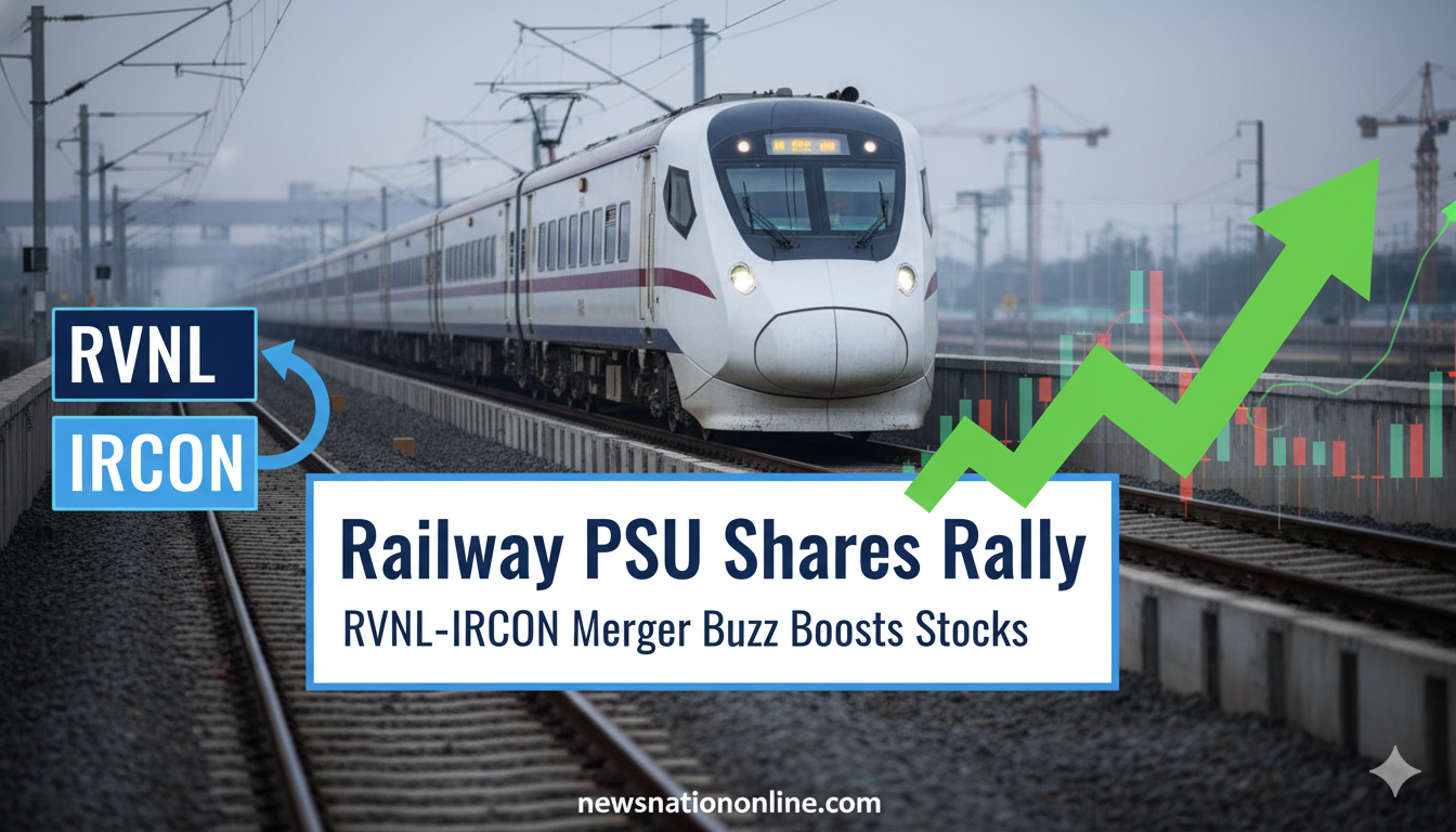 Railway PSU Shares Rally after RVNL IRCON merger news boosts railway infrastructure stocks