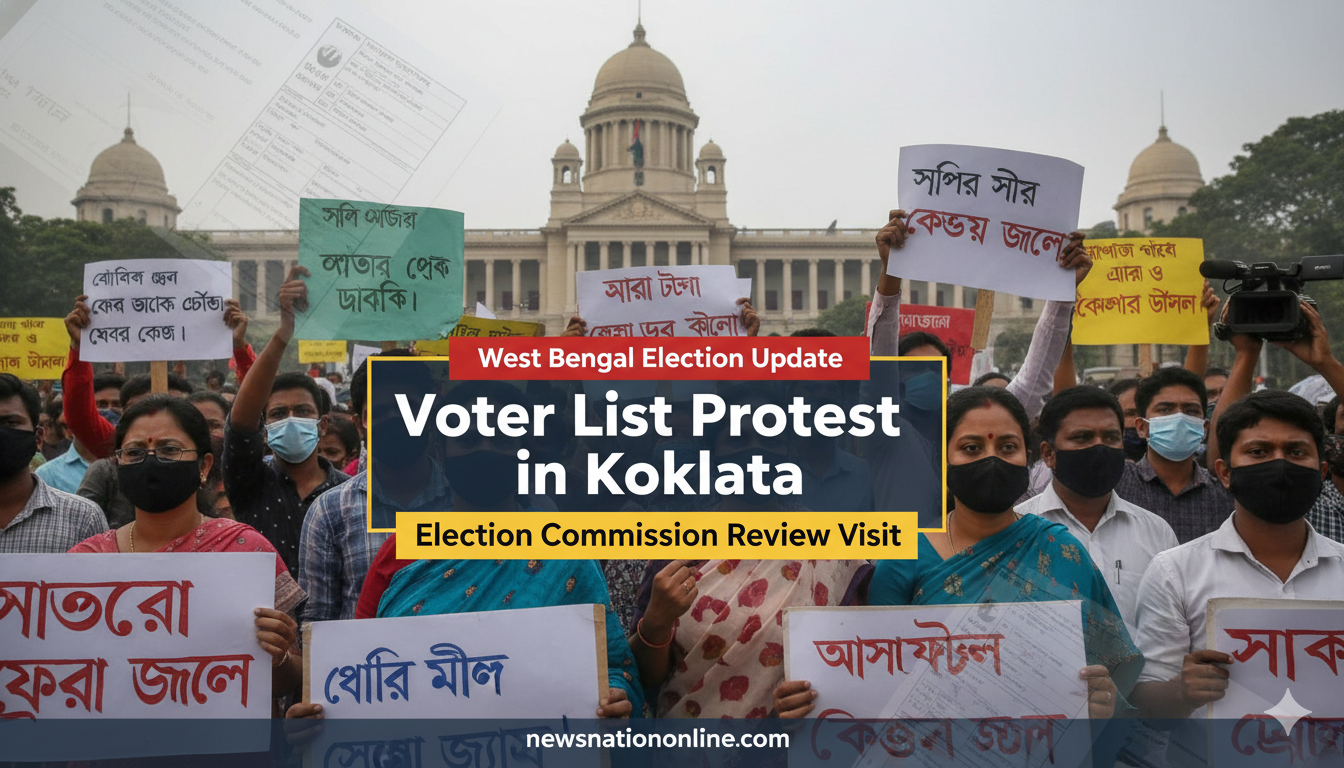 Kolkata voter list revision protest during Election Commission visit in West Bengal