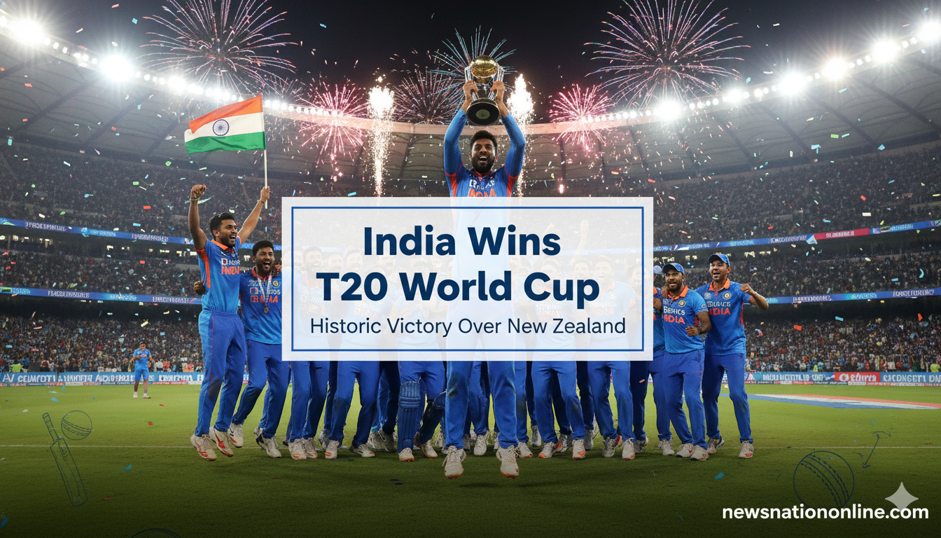 India T20 World Cup Final 2026 Victory celebration after defeating New Zealand