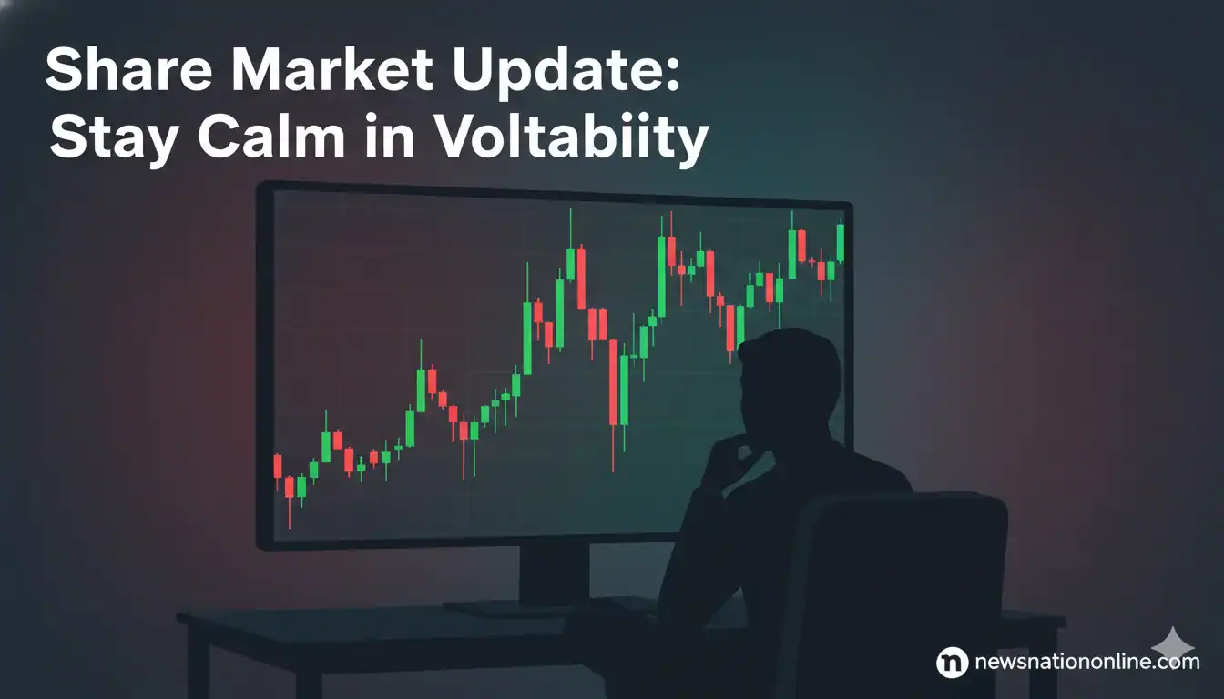 share market update showing stock market volatility and calm investor strategy