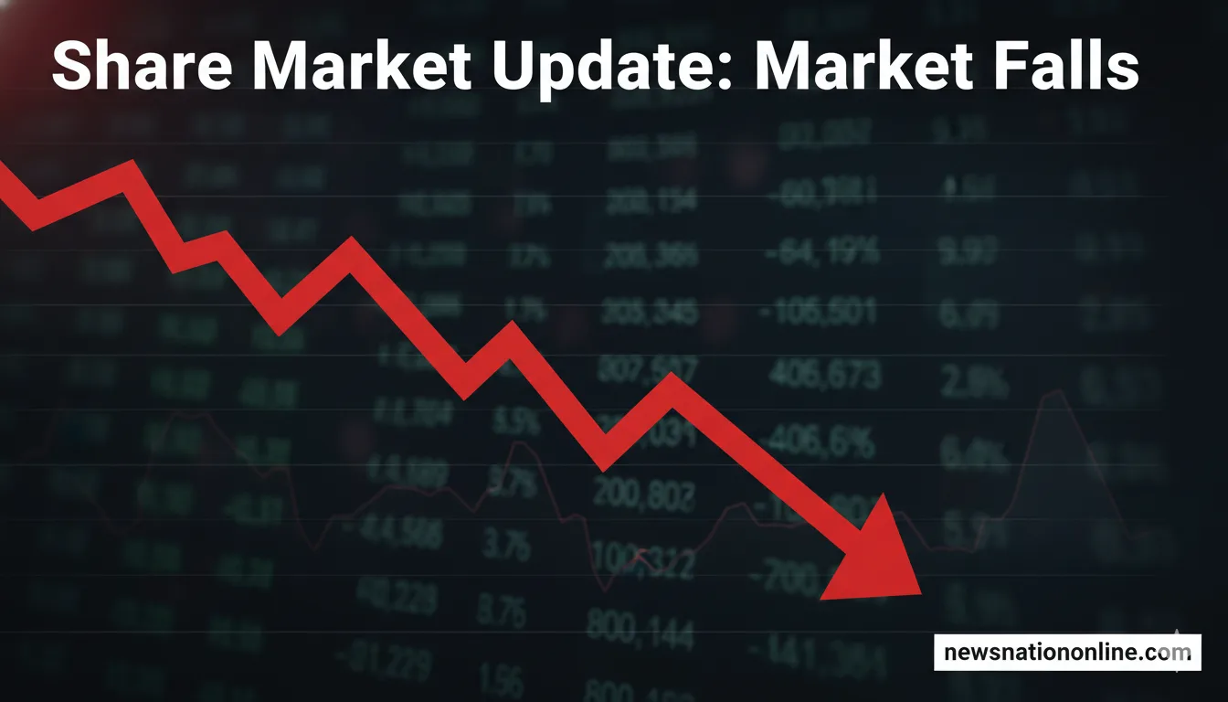 share market update showing falling stock market and sensex decline
