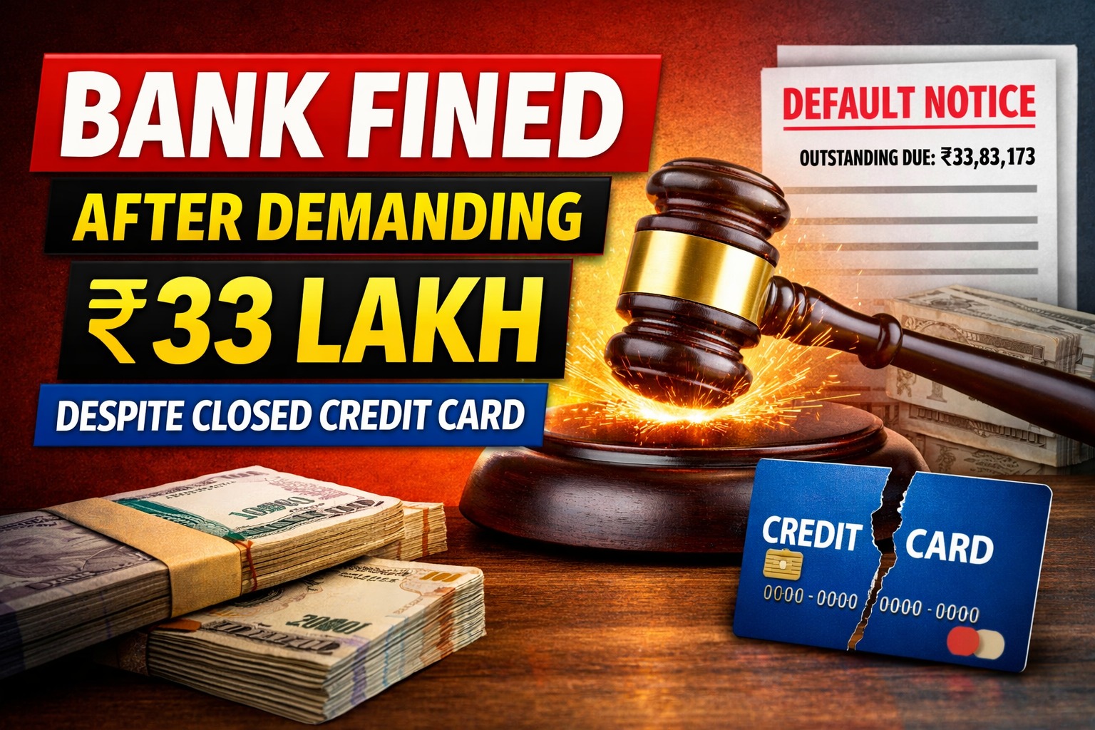 credit card closed but demand 33 lakh