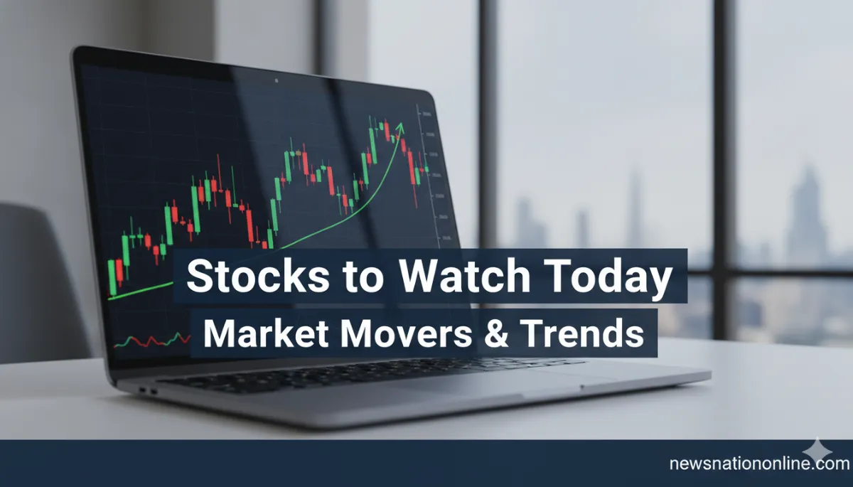 Stocks to watch today with stock market charts showing market trends and movements