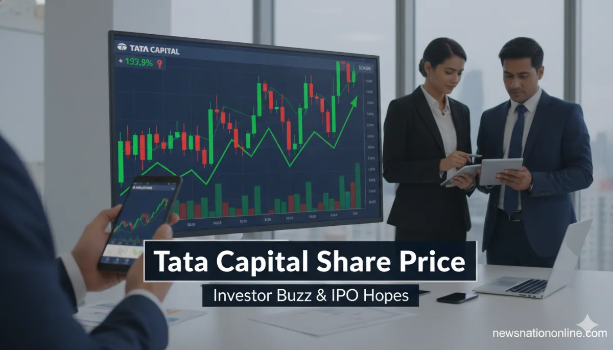 Tata Capital share price news image with stock market charts and investor growth trend