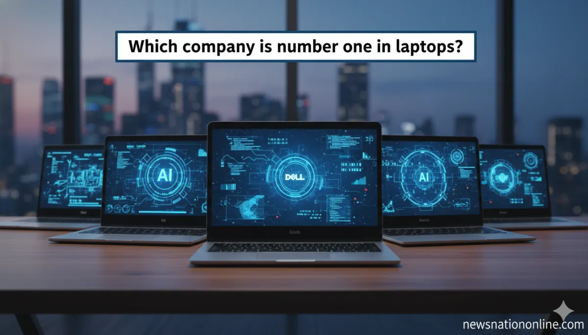 Best laptop brands comparison in India featuring HP Dell Lenovo Apple and ASUS with AI technology background