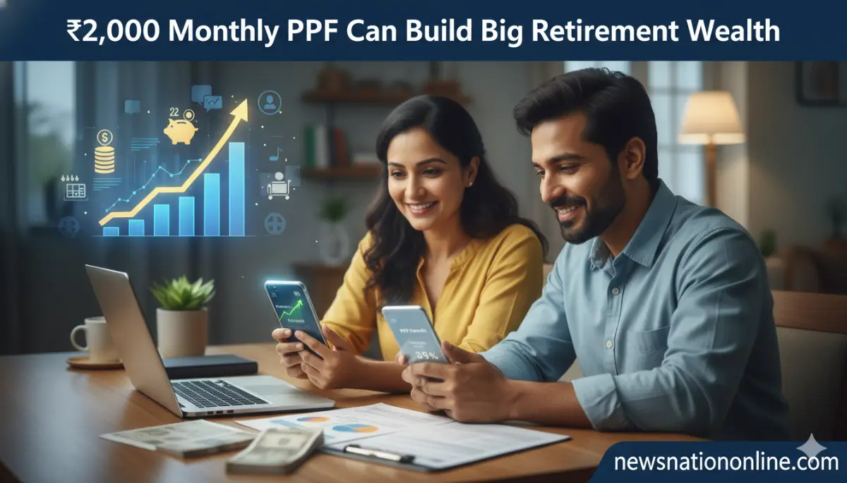 Indian family planning retirement savings with PPF investment growth chart and financial security concept
