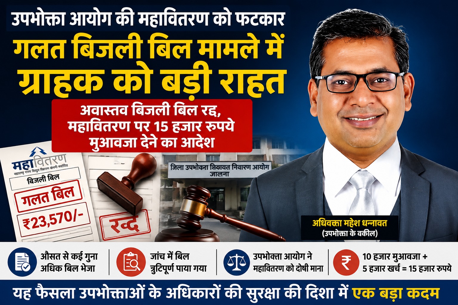 हावितरण गलत बिजली बिल मामला