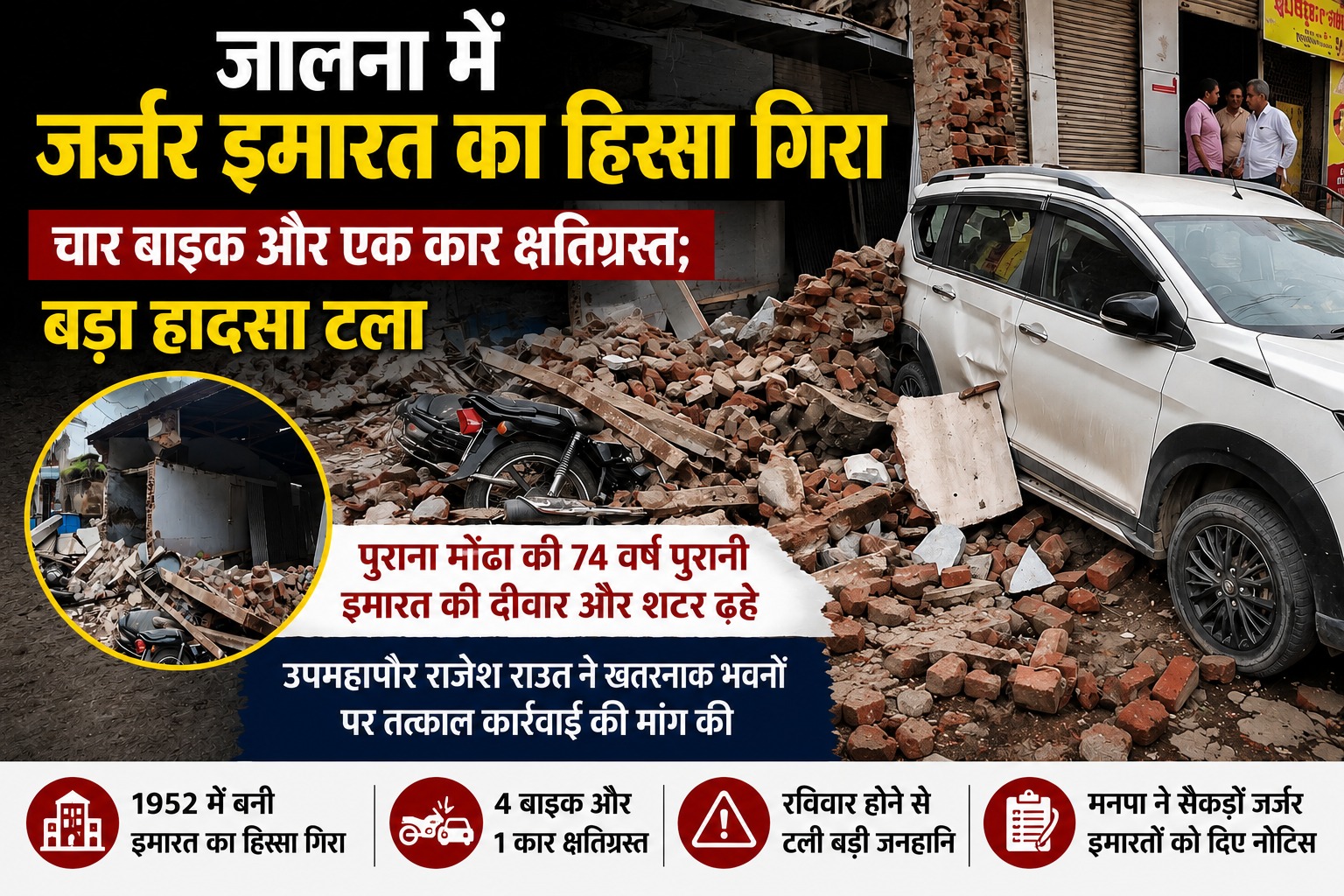 जालना जर्जर इमारत हादसा w