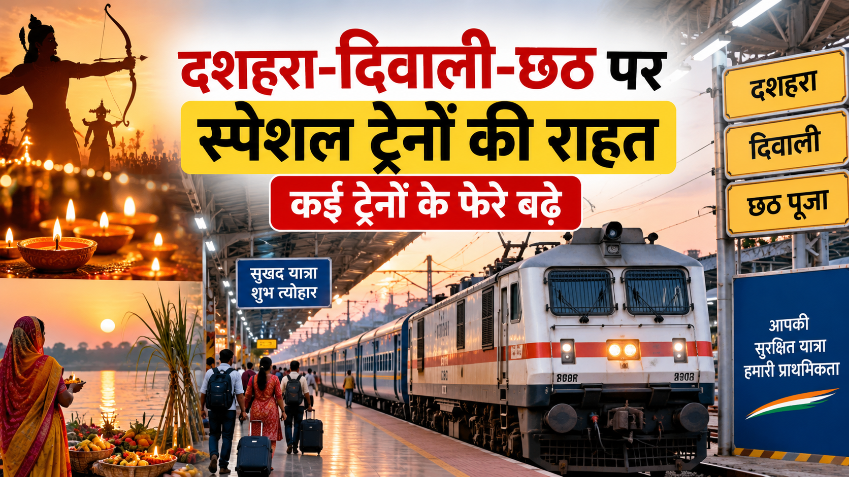 दशहरा, दिवाली और छठ पर यात्रियों को राहत: जालना-तिरुपति समेत 4 स्पेशल ट्रेनों के फेरे बढ़े