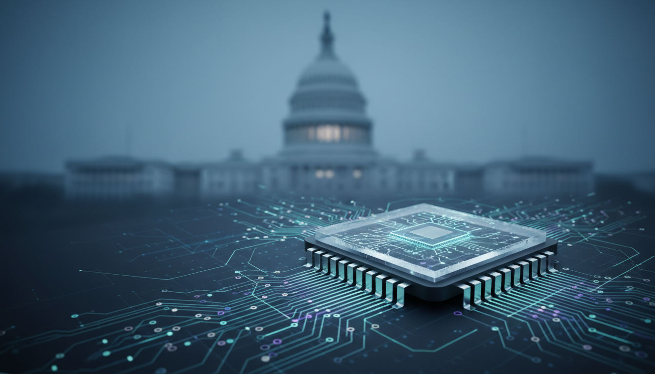 Conceptual illustration of AI safety oversight and US legislation; not an official legislative document