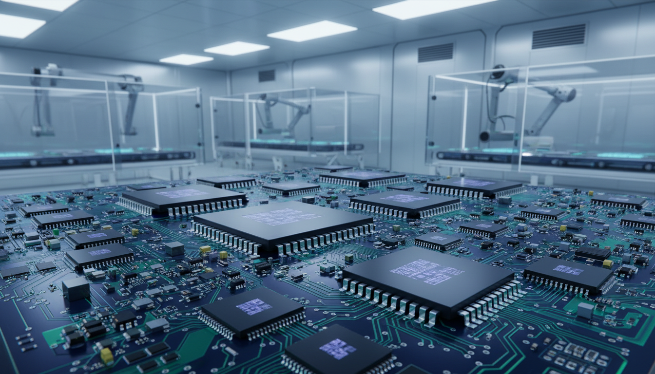 Semiconductor chips representing China's technology exports