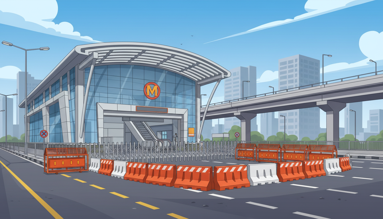 Delhi Metro travel restrictions illustration