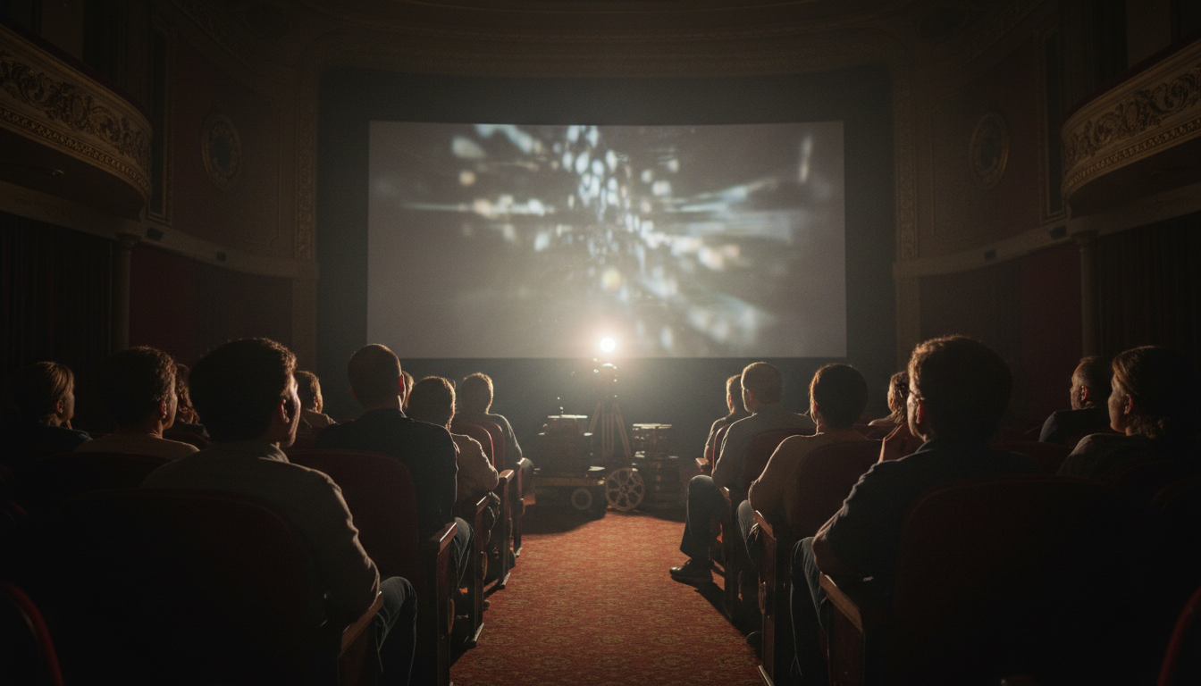 Cinema audience watching a documentary film