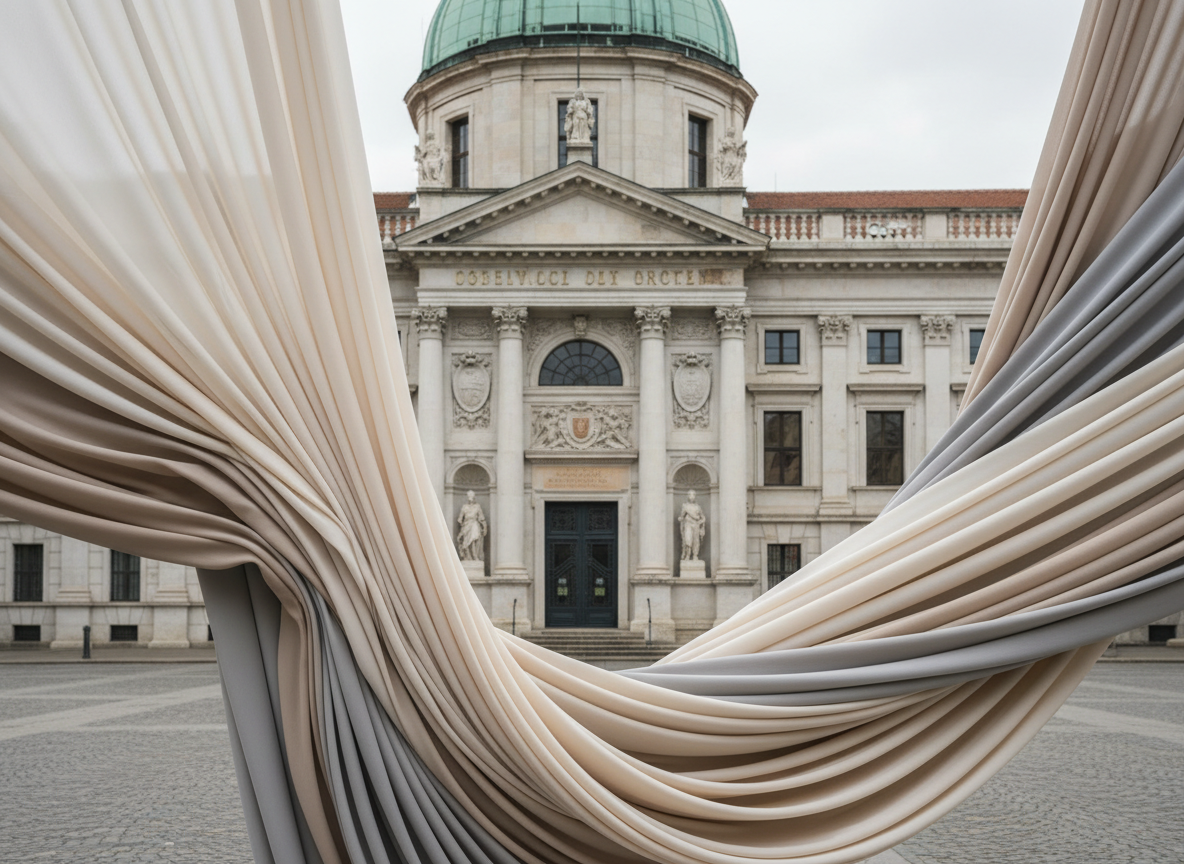 Editorial European city scene with modest fashion symbolism - NewsNation Online Symbolic image for European hijab and religious freedom debate