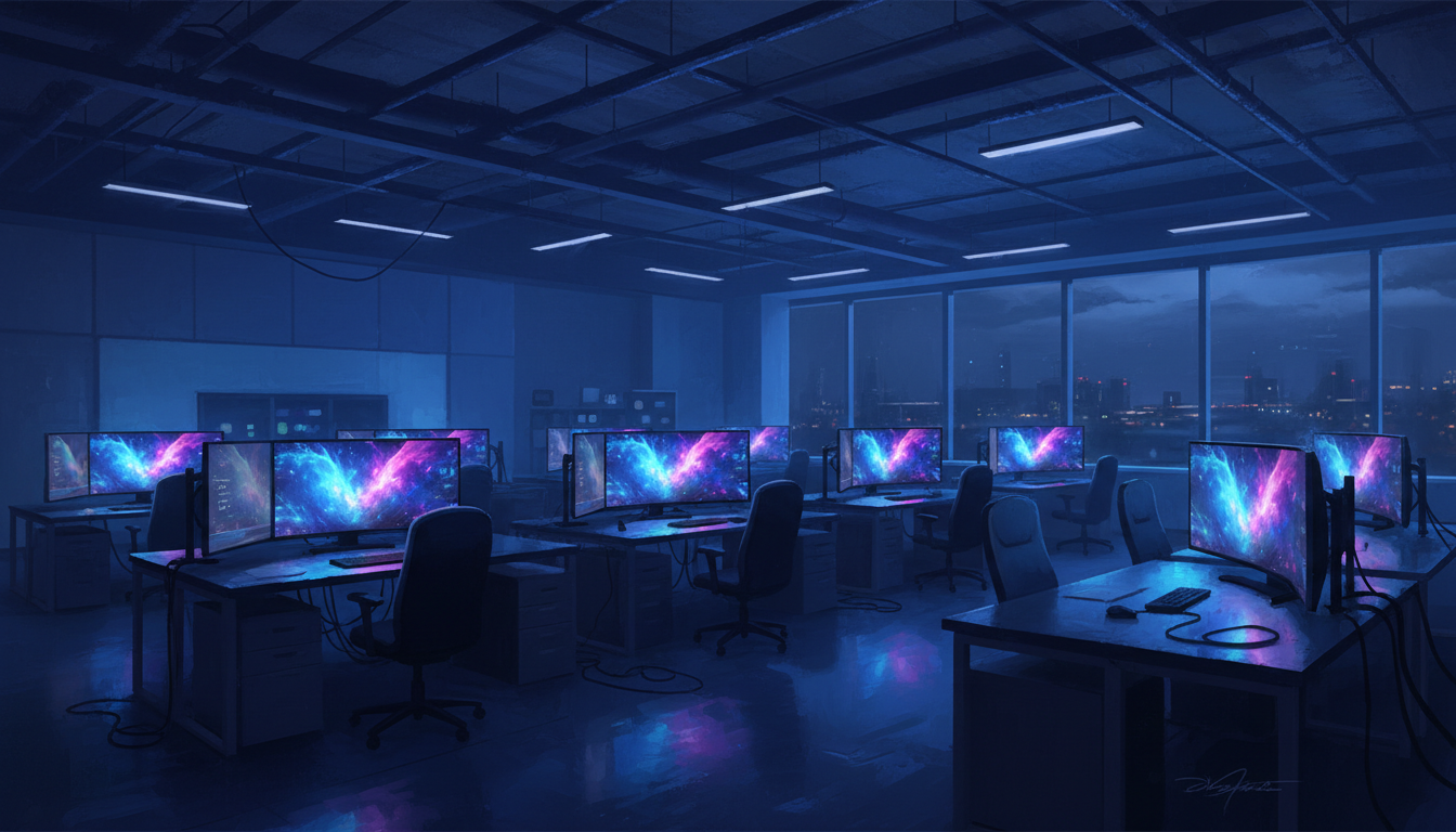 Illustration of a video game development studio after closure