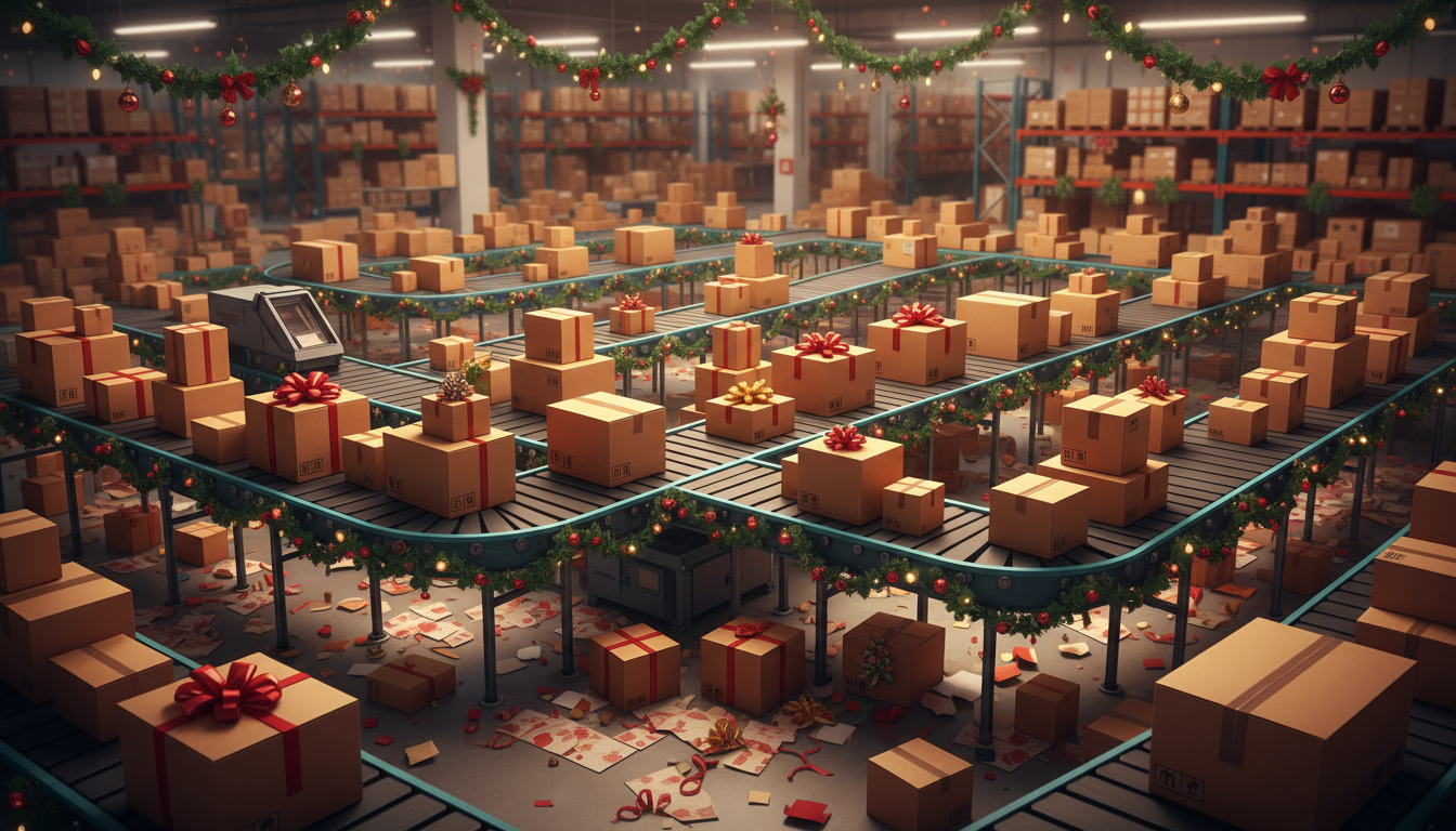 Festive season logistics jobs illustration