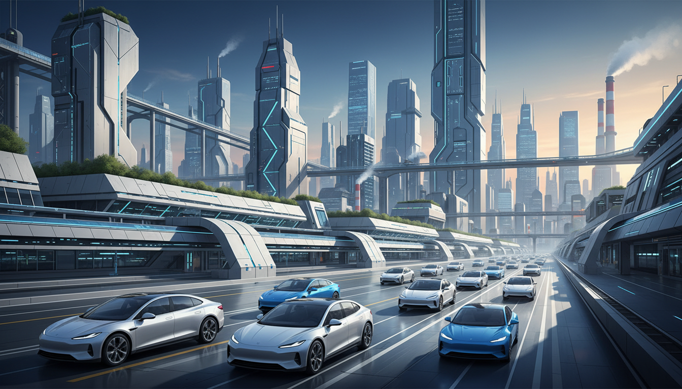Shanghai electric vehicle production illustration