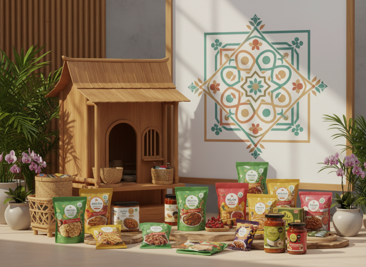 Editorial still life representing Indonesian halal economy: packaged - NewsNation Online Indonesia halal economy and small businesses