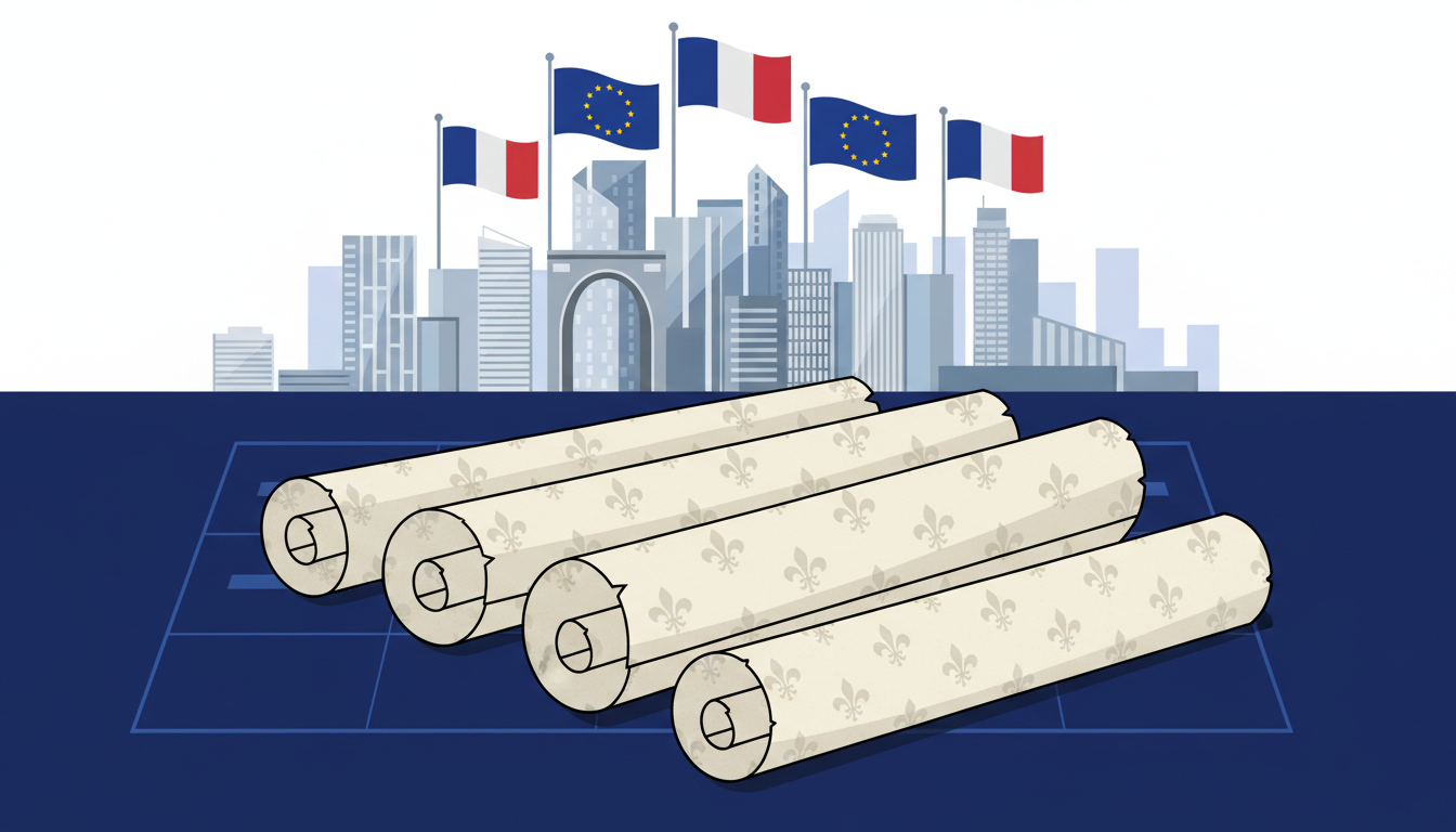 Paris skyline representing France's public debt debate