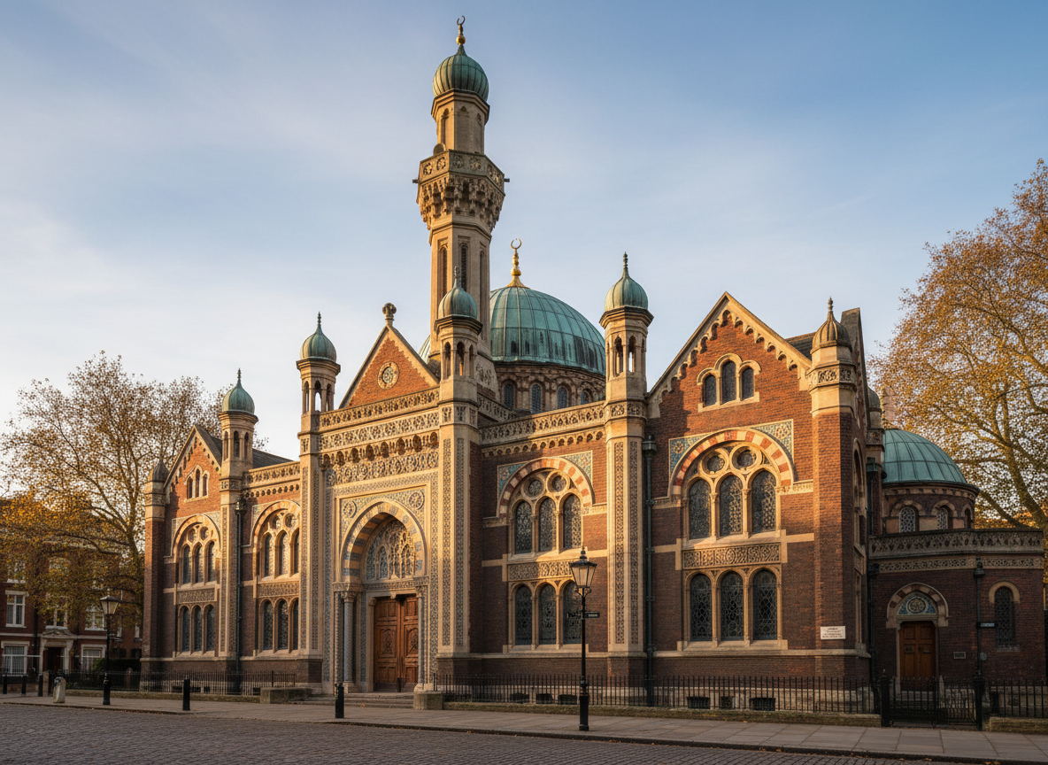 Historic British mosque exterior in London, early twentieth - NewsNation Online Historic mosque in London marking a centenary