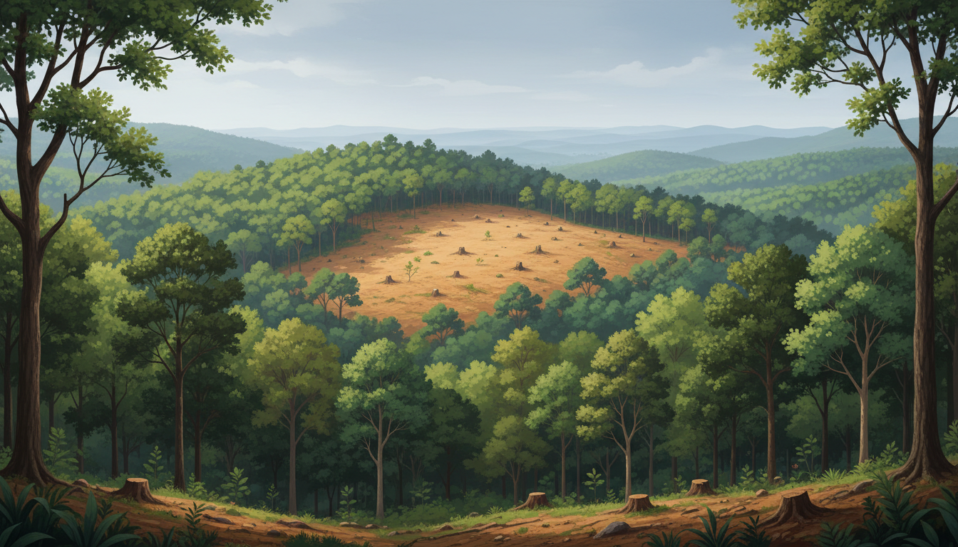 Maharashtra hillside conservation — illustrative image - NewsNation Online महाराष्ट्र में वन संरक्षण के मुद्दे को दर्शाती प्रतीकात्मक पहाड़ी और पेड़ों की तस्वीर