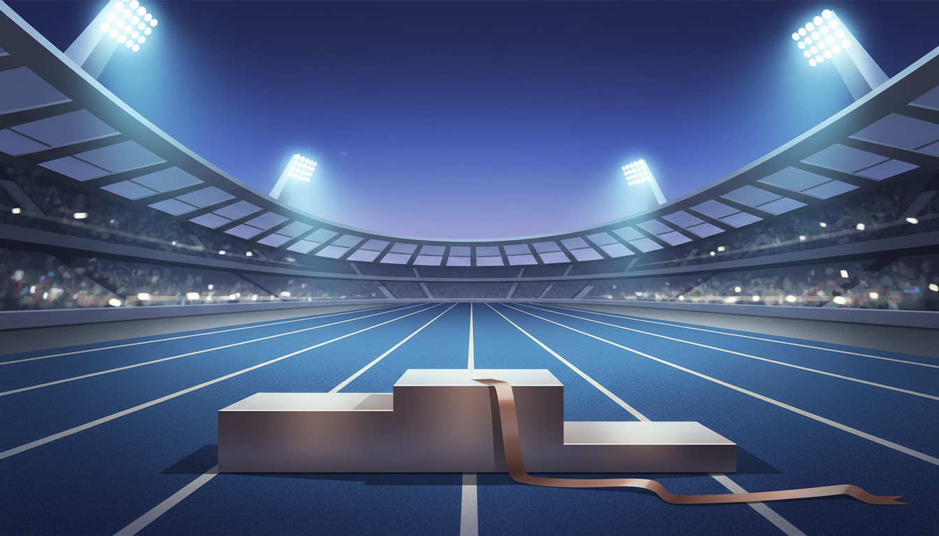 Illustration of a para athletics running track and medal podium