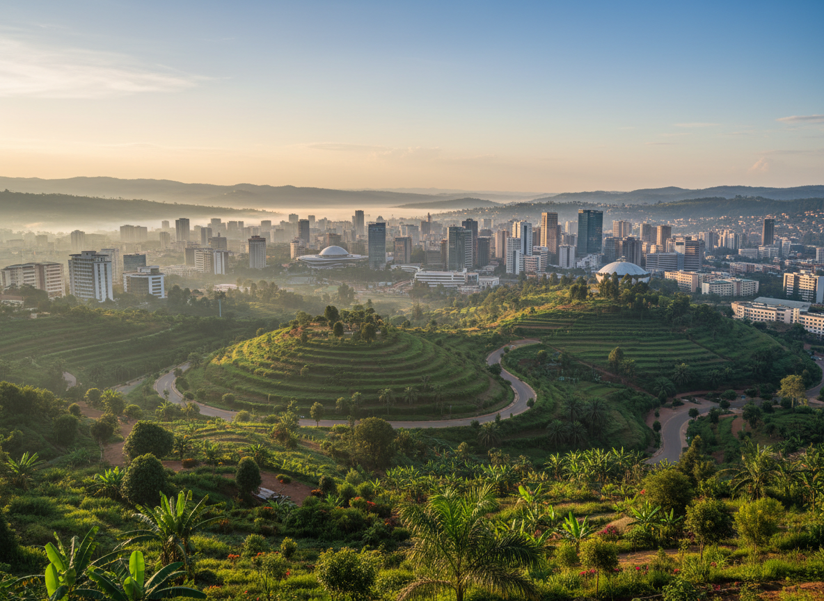 Rwanda Travel Guide – Kigali Skyline - NewsNation Online Kigali skyline across Rwanda's rolling green hills