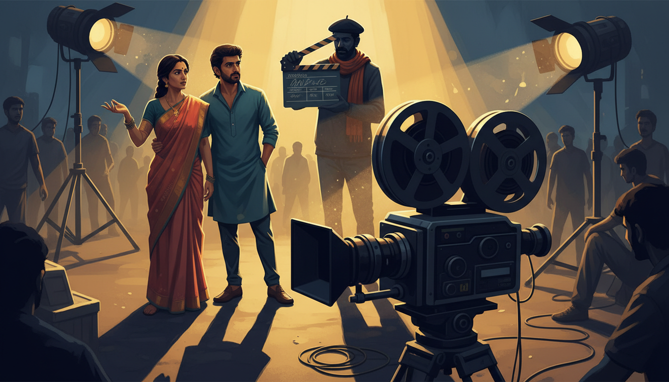 Film set illustration representing a new international collaboration