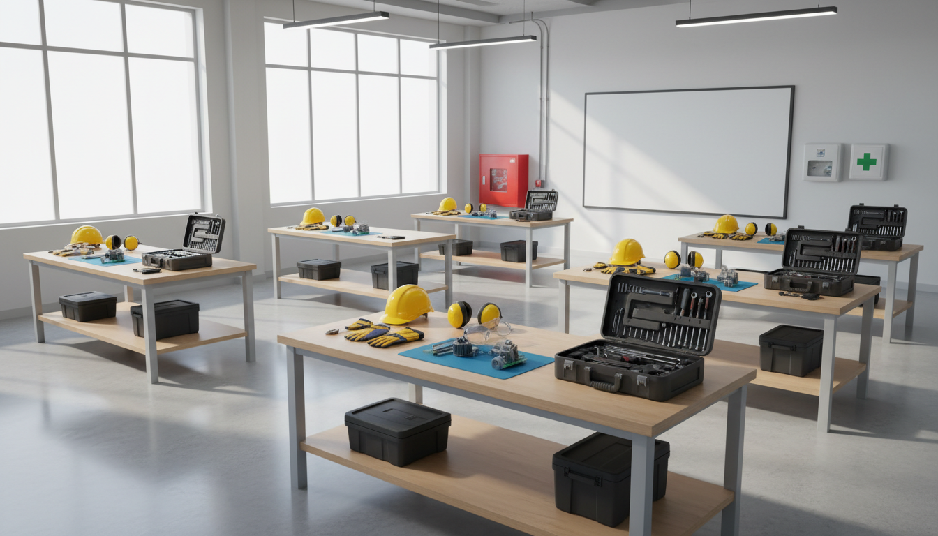 Workshop tools and protective equipment for foundation apprenticeships