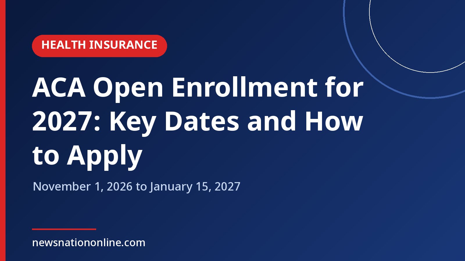 ACA open enrollment 2027 key dates: November 1, 2026 to January 15, 2027