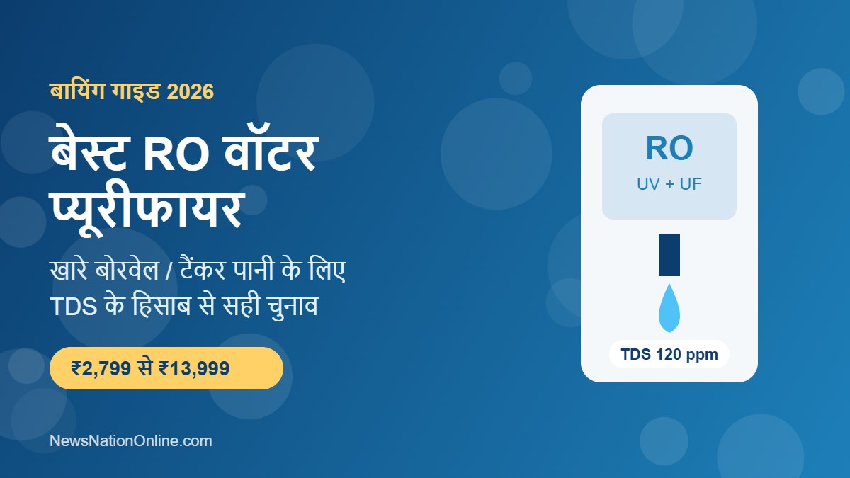 बेस्ट RO वॉटर प्यूरीफायर 2026 - NewsNation Online बेस्ट RO वॉटर प्यूरीफायर 2026 – खारे पानी के लिए बायिंग गाइड