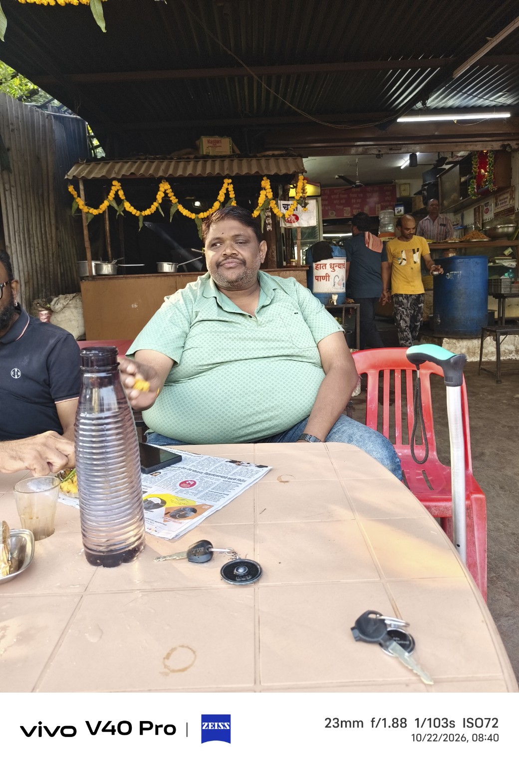 Deepak M Egewar seated at a restaurant in Jalna