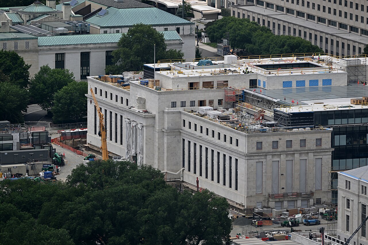 Federal Reserve Eccles Building, Washington DC - NewsNation Online Federal Reserve Marriner S. Eccles Building in Washington, D.C., during renovation in 2026