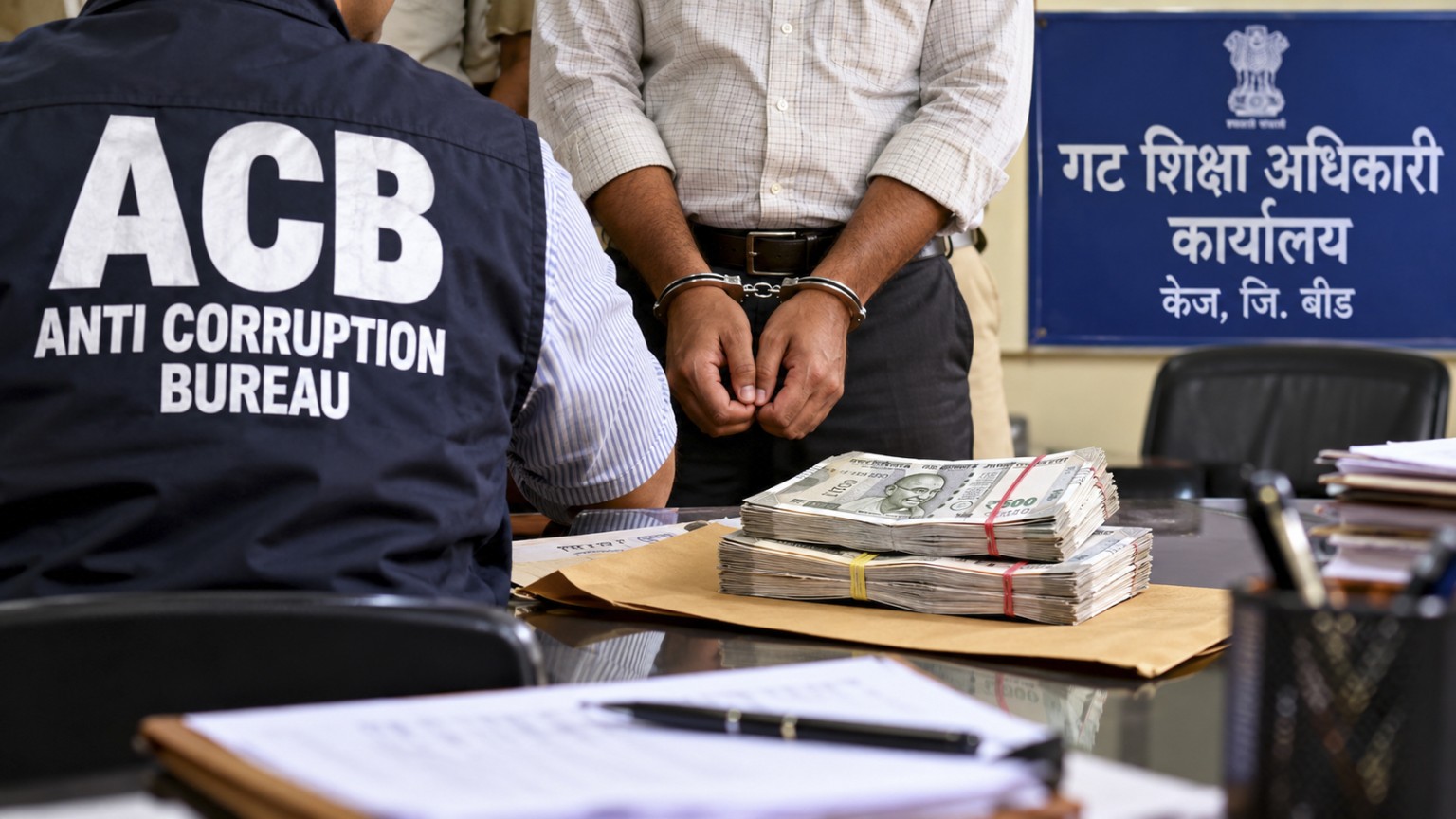 जालना एसीबी की बीड में कार्रवाई - प्रतीकात्मक चित्र - NewsNation Online बीड में एसीबी की रिश्वत विरोधी कार्रवाई का प्रतीकात्मक चित्र