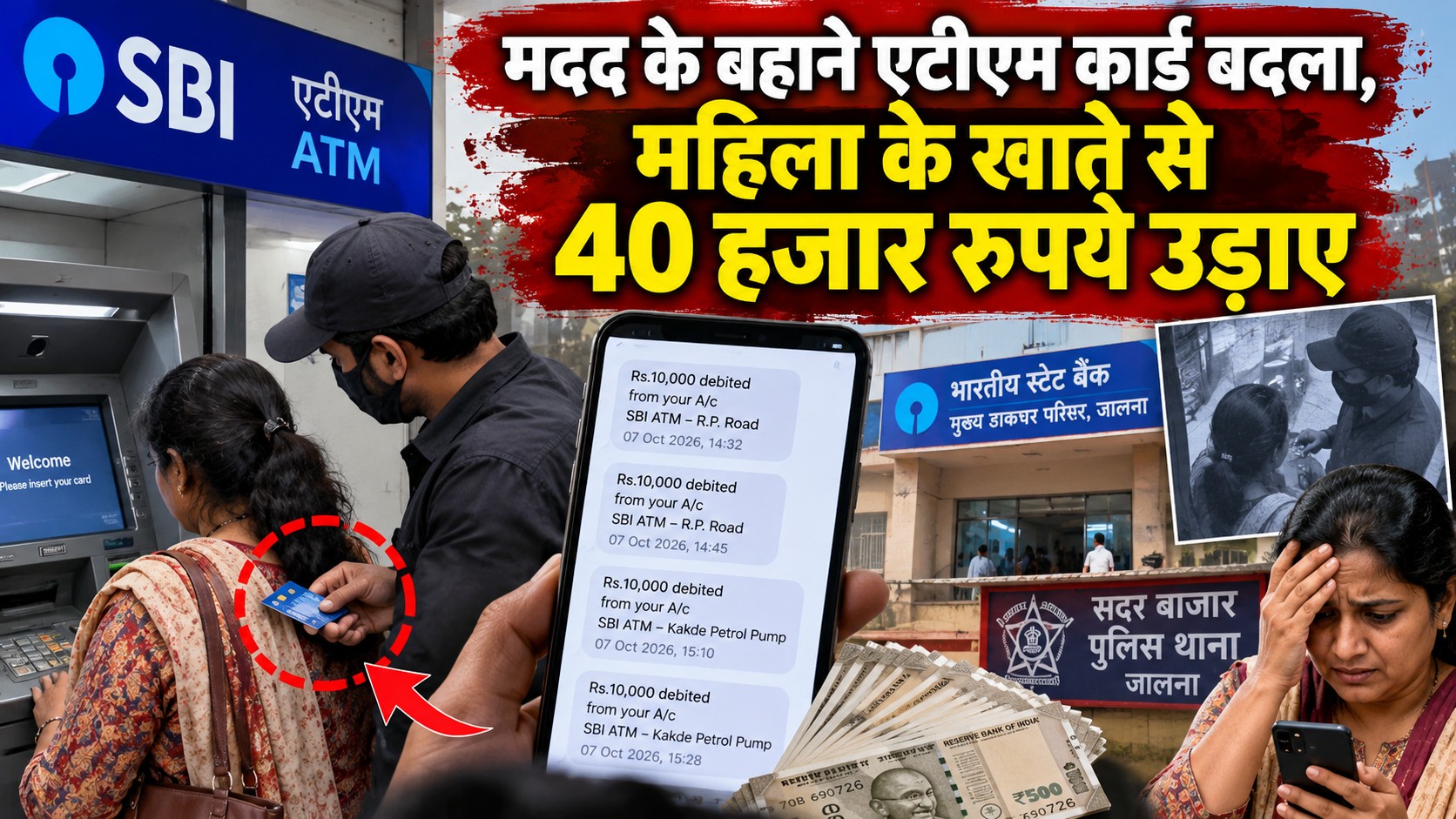 जालना में एटीएम कार्ड बदलकर 40 हजार रुपये की धोखाधड़ी का सांकेतिक चित्र
