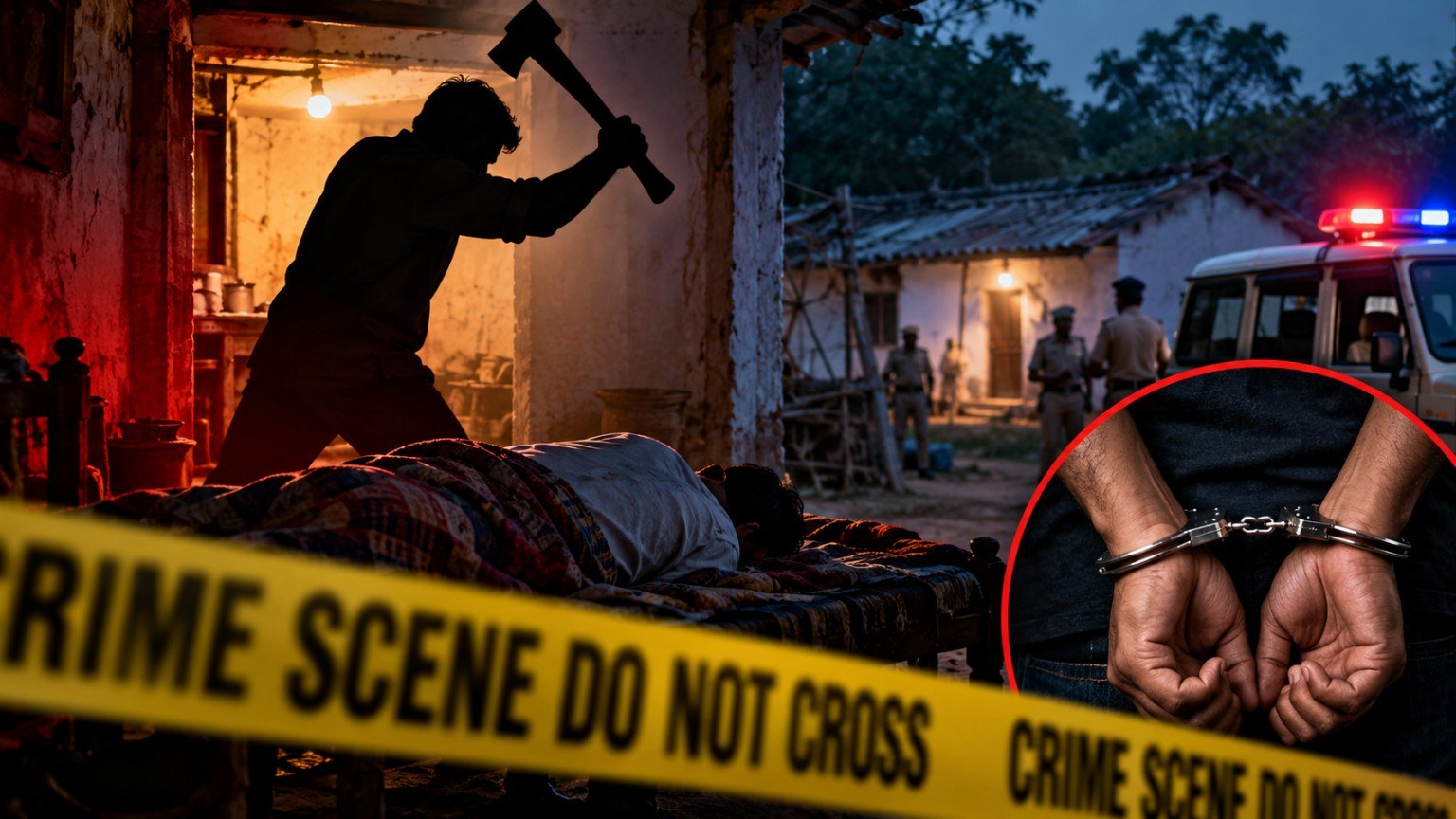 Jalna Crime Illustration - NewsNation Online जालना के अंबड में बड़े भाई की हत्या की खबर का AI निर्मित सांकेतिक चित्र