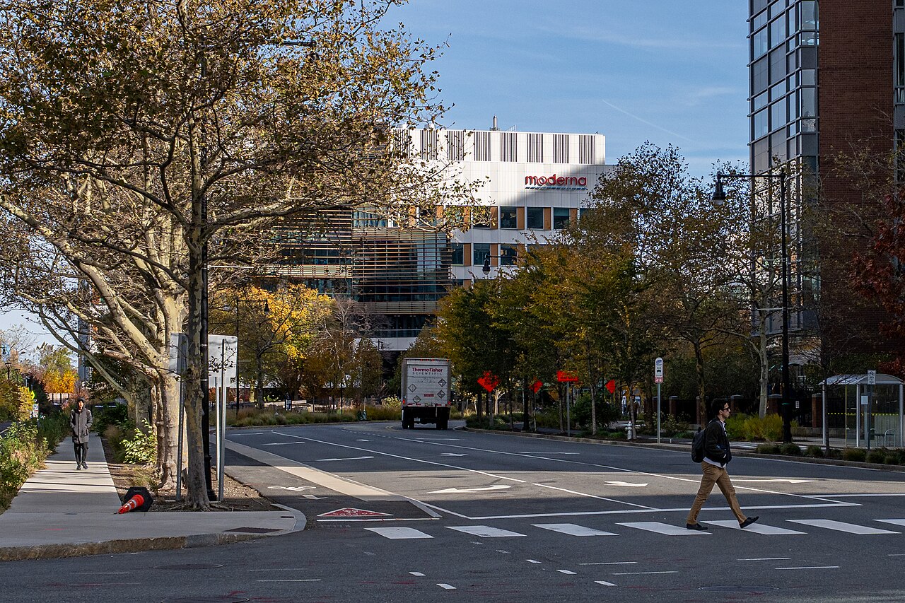 Moderna headquarters building in Cambridge, Massachusetts