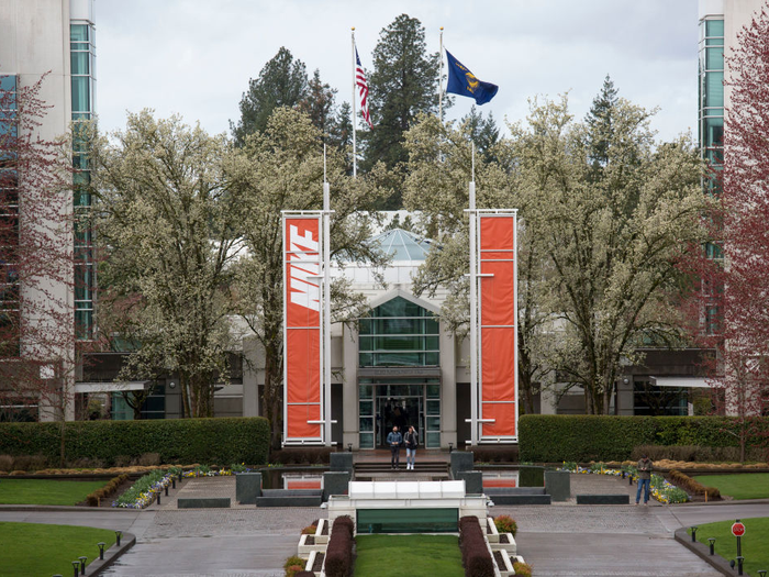 Nike corporate campus entrance in Oregon