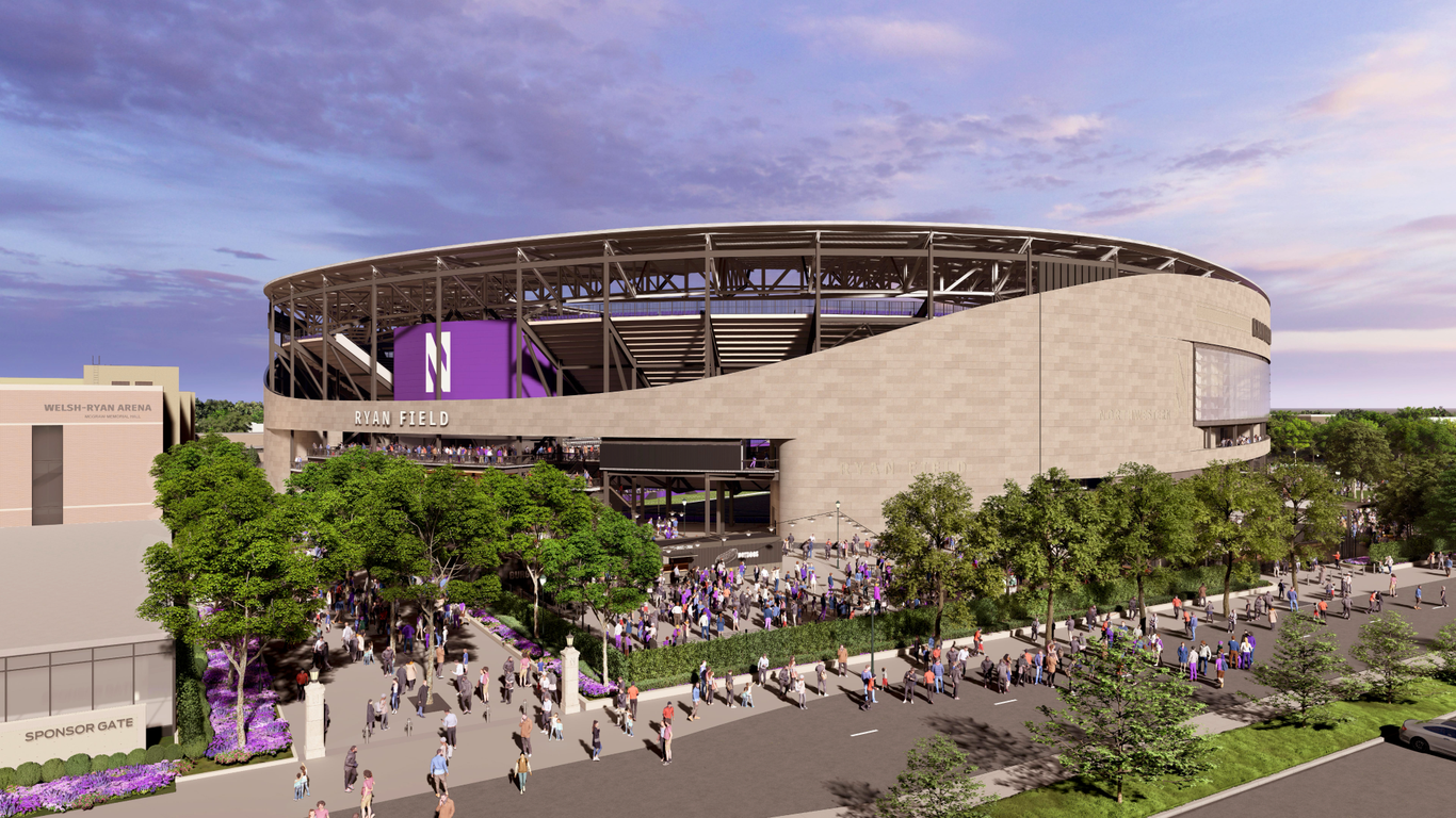 Rendering of Northwestern University's new Ryan Field in Evanston