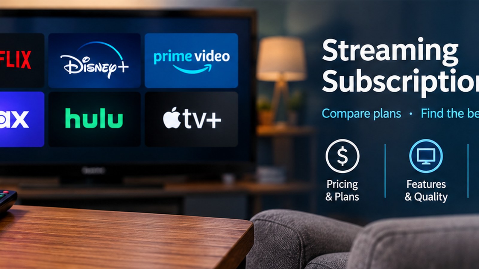 Illustration of streaming entertainment and subscription plan comparison