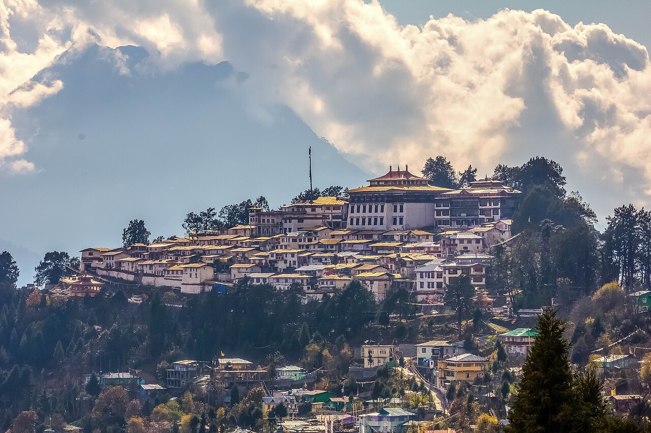 अरुणाचल प्रदेश के तवांग शहर का तवांग मठ, पर्यटन स्थल का पुराना दृश्य