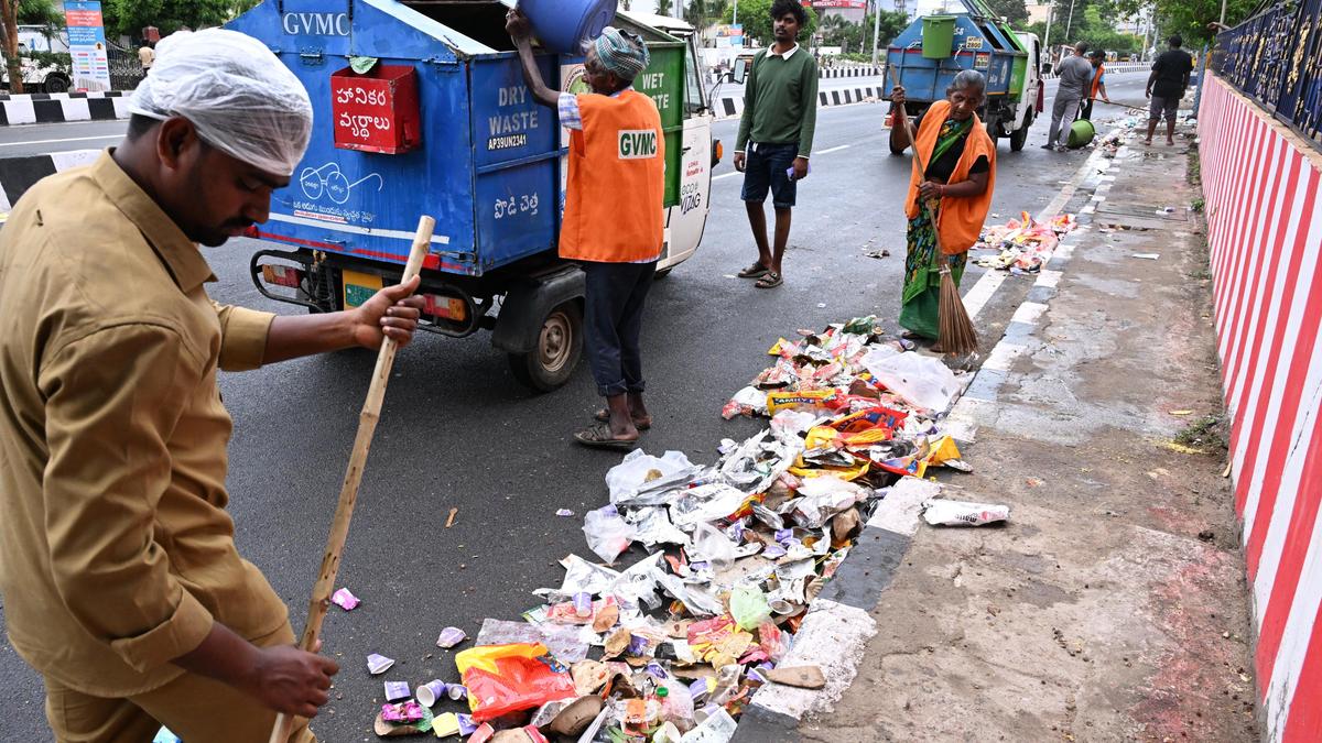 GVMC sanitation workers restore city’s cleanliness after Giri Pradakshina